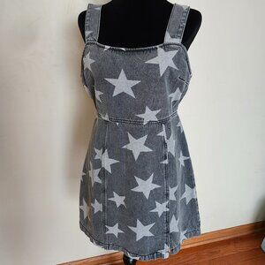 Black Denim Star Mini Dress